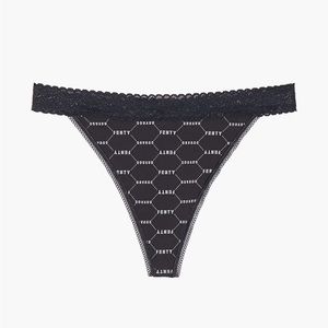 Savage x Fenty high waist thong black caviar logo print 1X